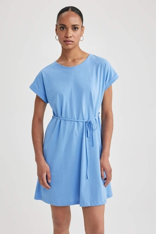 Vestido direito - Azul-claro