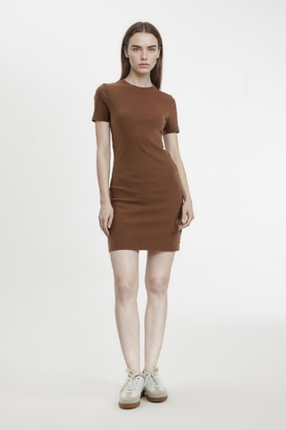 Vestido justo - Castanho