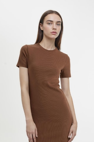 Vestido justo - Castanho