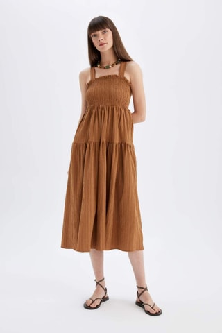 Vestido midi - Castanho