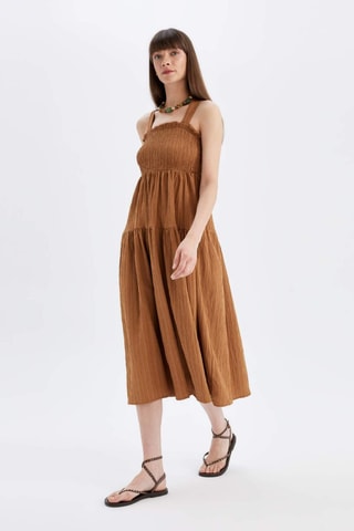 Vestido midi - Castanho