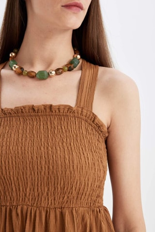 Vestido midi - Castanho