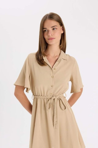 Vestido estilo patinadora - Bege