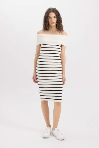 Vestido justo - Cru