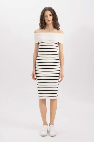 Vestido justo - Cru