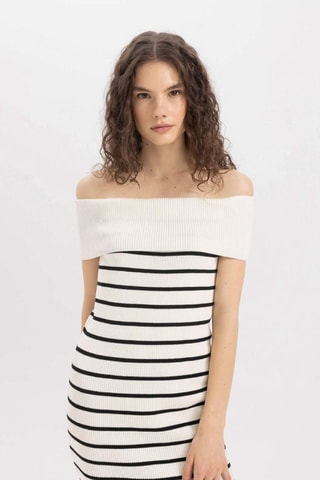 Vestido justo - Cru