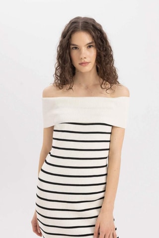 Vestido justo - Cru