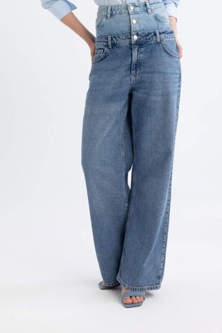 Calças de ganga wide legs - Azul-claro