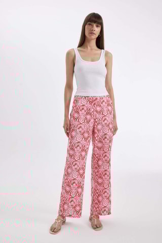 Calças wide legs - Vermelho
