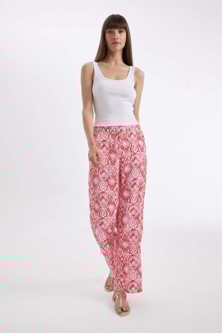 Calças wide legs - Vermelho
