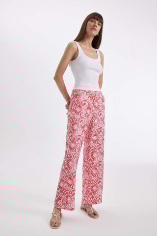 Calças wide legs - Vermelho