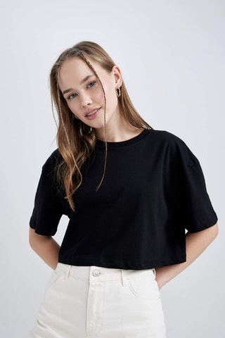 T-shirt cropped - Preto