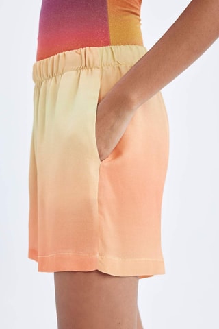Calções de cintura subida - Laranja e amarelo