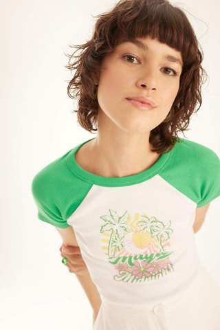 Crop top - Branco e verde