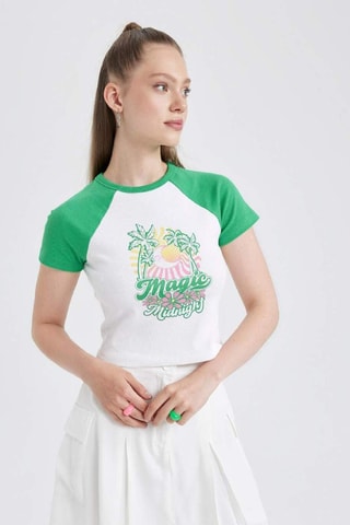 Crop top - Branco e verde