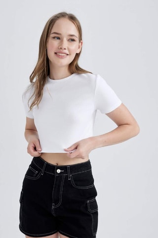 T-shirt cropped - Branco