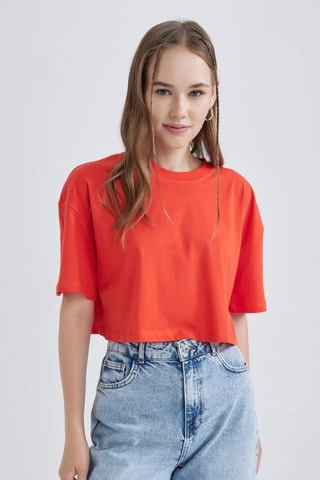 T-shirt cropped - Laranja