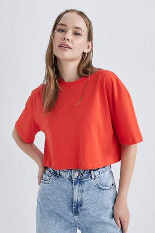T-shirt cropped - Laranja