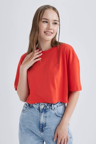 T-shirt cropped - Laranja