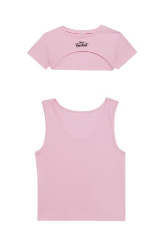 T-shirt e camisola de alças - Rosa