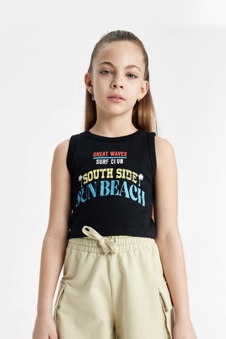 Camisola de alças - Preto