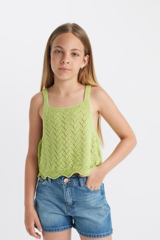 Camisola de alças - Verde-claro