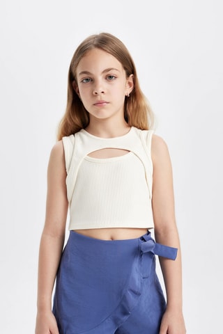 Camisola de alças - Esbranquiçado