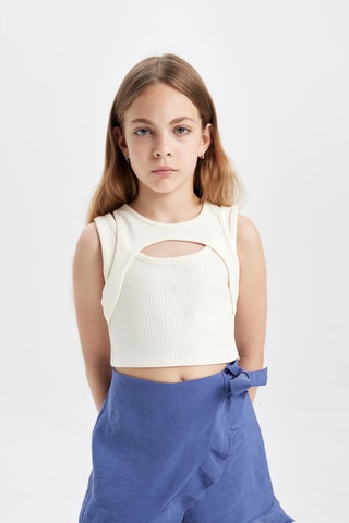 Camisola de alças - Esbranquiçado