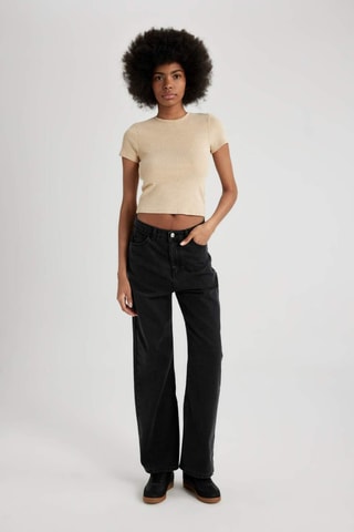 T-shirt cropped - Bege