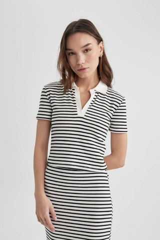 T-shirt slim - Branco e preto