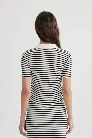 T-shirt slim - Branco e preto