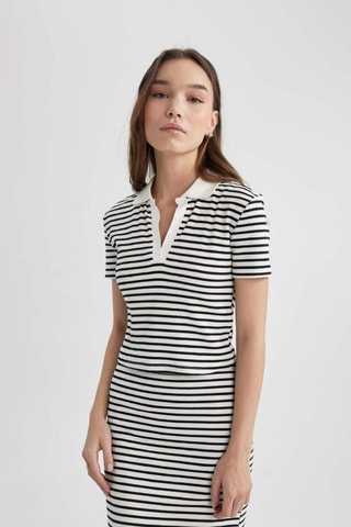T-shirt slim - Branco e preto