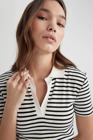T-shirt slim - Branco e preto