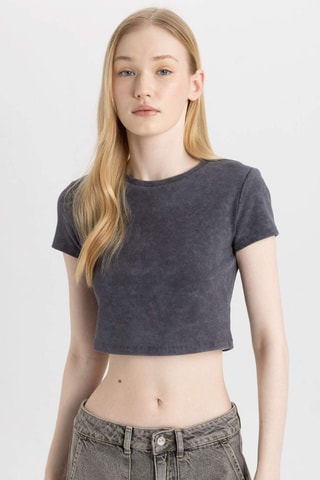 Crop top slim - Antracite