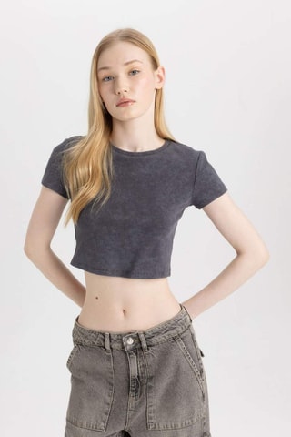 Crop top slim - Antracite