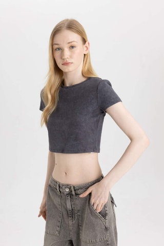 Crop top slim - Antracite