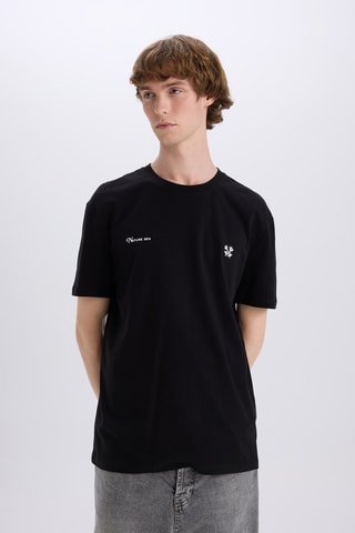 T-shirt Regular Fit - Zwart