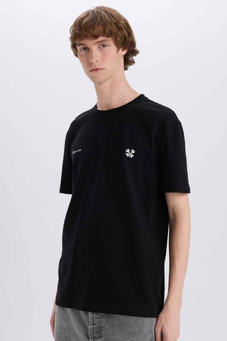 T-shirt Regular Fit - Zwart