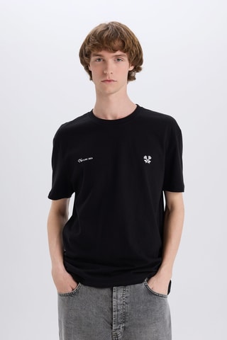 T-shirt Regular Fit - Zwart