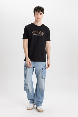 T-shirt Regular Fit - Zwart