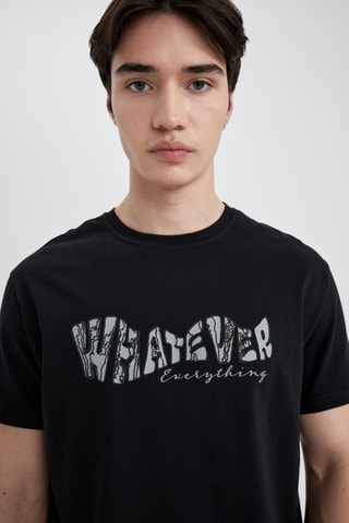 T-shirt Regular Fit - Zwart