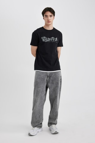 T-shirt Regular Fit - Zwart