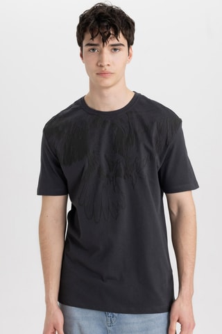 T-shirt Regular Fit - Antraciet