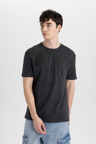 T-shirt Regular Fit - Antraciet