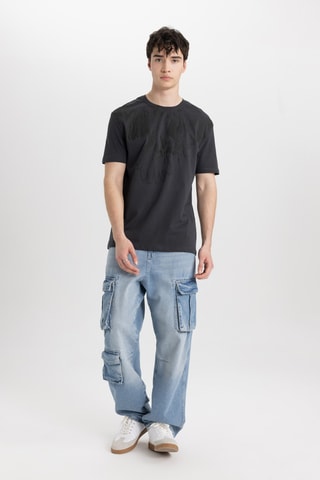 T-shirt Regular Fit - Antraciet