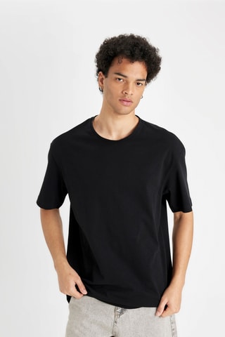 T-shirt Regular Fit - Zwart
