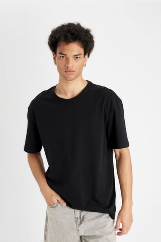 T-shirt Regular Fit - Zwart
