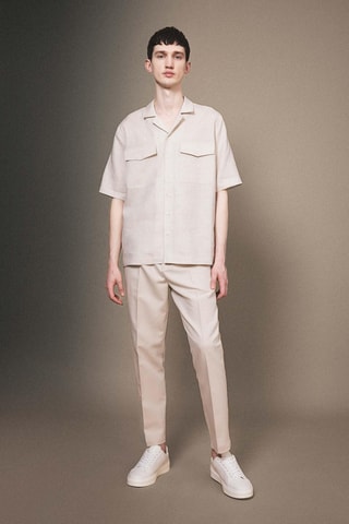 Camisa relaxed em linho - Bege