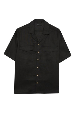 Camisa relaxed em linho - Preto