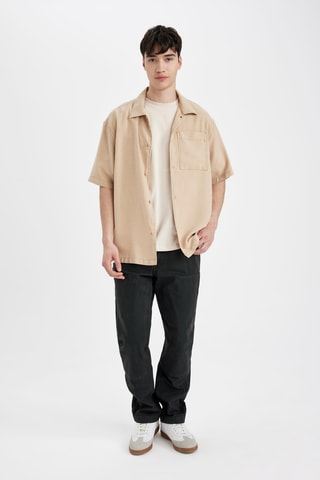 Camisa relaxed em linho - Bege